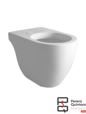Inodoro largo Ferrum Fontana blanco, diseño clásico y ergonómico
