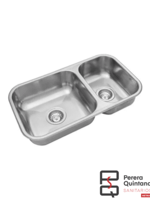Bacha doble Johnson R37 de acero inoxidable, resistente y funcional.