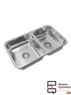 Bacha doble Johnson R63 de acero inoxidable, práctica, resistente y moderna.