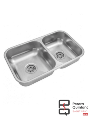 Bacha doble Johnson RR63 de acero inoxidable, práctica, resistente y funcional.