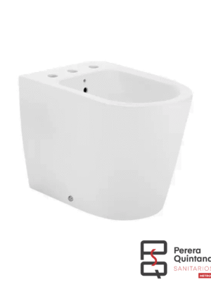 Bidet Roca Inspira de 3 agujeros en porcelana blanca, diseño moderno y elegante.