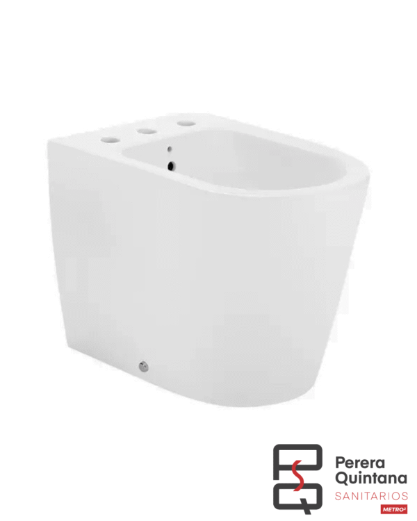 Bidet Roca Inspira de 3 agujeros en porcelana blanca, diseño moderno y elegante.