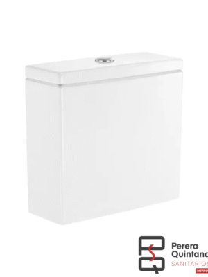 Depósito de apoyo Roca Inspira de doble descarga en porcelana blanca, diseño moderno y eficiente.