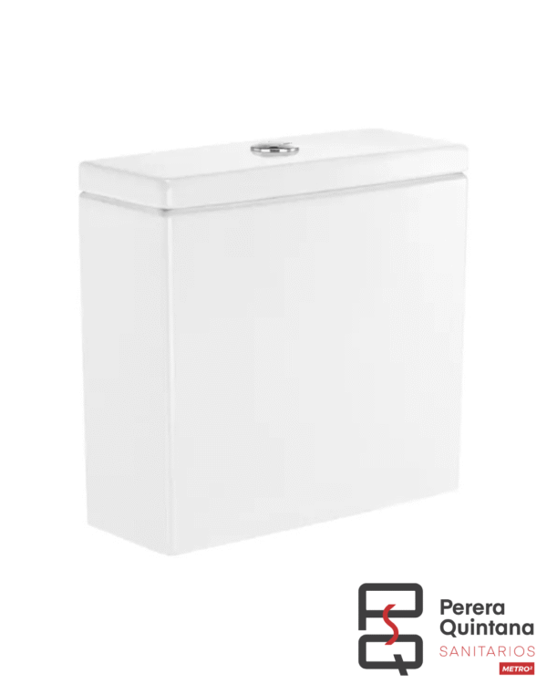 Depósito de apoyo Roca Inspira de doble descarga en porcelana blanca, diseño moderno y eficiente.