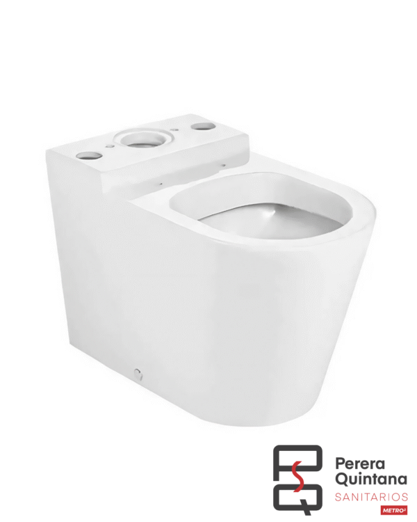 Inodoro largo Roca Inspira en porcelana blanca, diseño elegante y contemporáneo.
