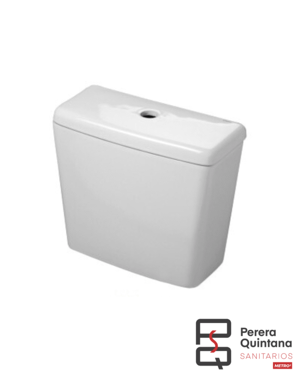 Depósito a codo Roca Italiana en porcelana blanca, diseño tradicional y resistente.