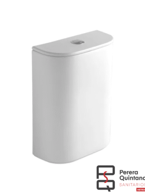 Depósito de apoyo Roca Marina de descarga dual en porcelana blanca, diseño moderno y funcional.