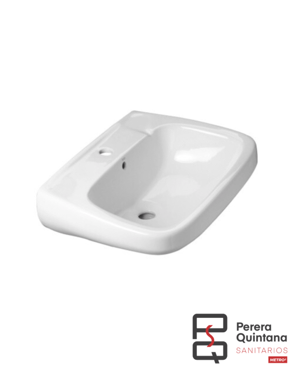 Lavatorio Roca Mónaco 1 agujero en porcelana blanca.