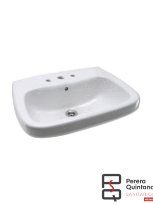 Lavatorio Roca Mónaco 3 agujeros en porcelana blanca.