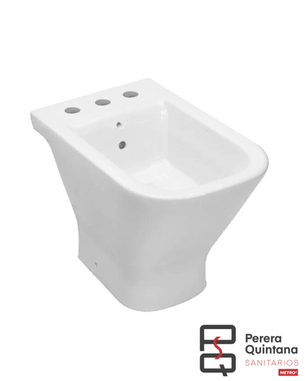 Bidet Roca The Gap 3 agujeros en porcelana blanca.