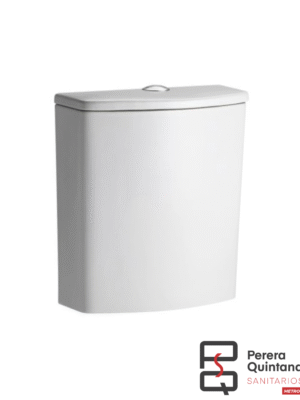 Depósito Ferrum Varese con descarga dual de porcelana blanca.