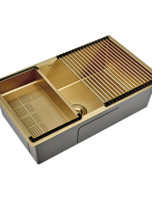 BAI01G_Bacha-acero-inoxidable-Gold_01 Bacha de Cocina de Acero Inoxidable Brushed Gold (750x450x220)