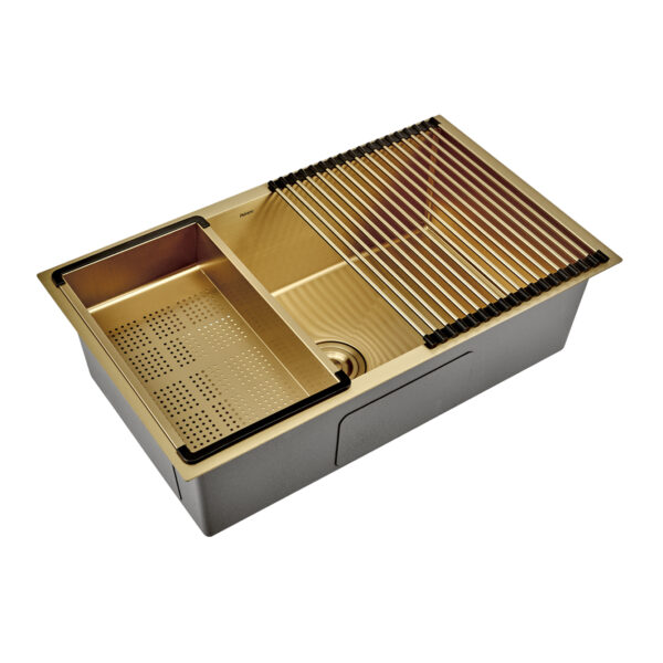 Bacha de Cocina de Acero Inoxidable Brushed Gold (750x450x220)