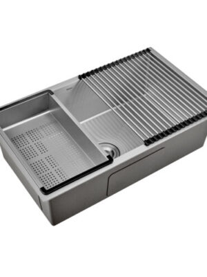 BAI01NI_Bacha-acero-inoxidable-Niquel_01-500x500 Bacha de Cocina de Acero Inoxidable Brushed Nickel (750x450x220)