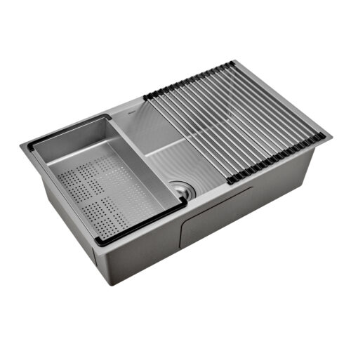 Bacha de Cocina de Acero Inoxidable Brushed Nickel (750x450x220)